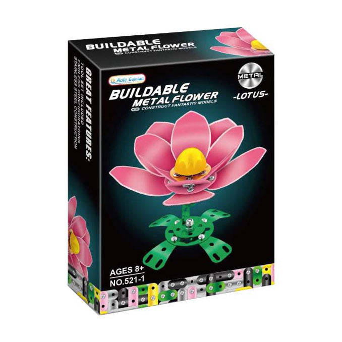 Load image into Gallery viewer, Lobbes metalen constructieset roze klaproos
