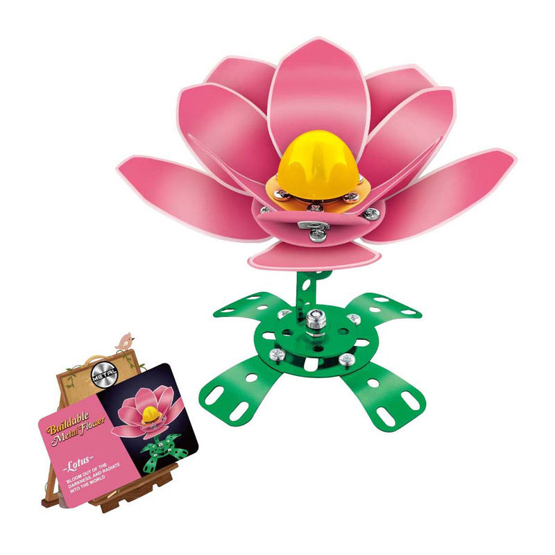 Load image into Gallery viewer, Lobbes metalen constructieset roze klaproos
