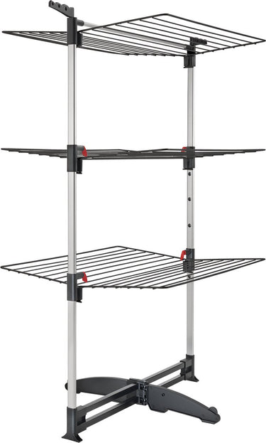 Tomado - droogtoren ciclone vario - 38 meter drooglengte - inklapbaar - aluminium en metaal - met haken voor kledinghangers - 5 jaar garantie - zwart