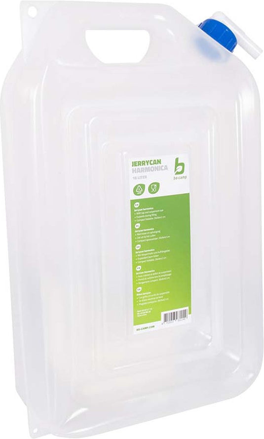 Bo-camp - jerrycan - harmonica met kraan - 16 liter - transparant