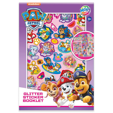 Moxy paw patrol glitter stickerboek - a5 formaat 8 vel