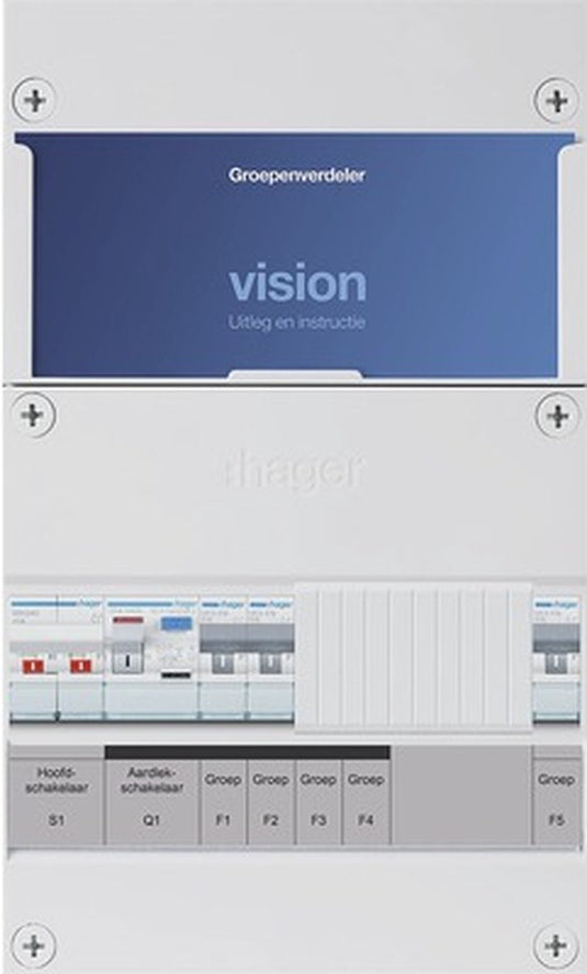 Hager vision - type a 3-groepenverdeler hs, als 30 ma haco direct, 1-fase