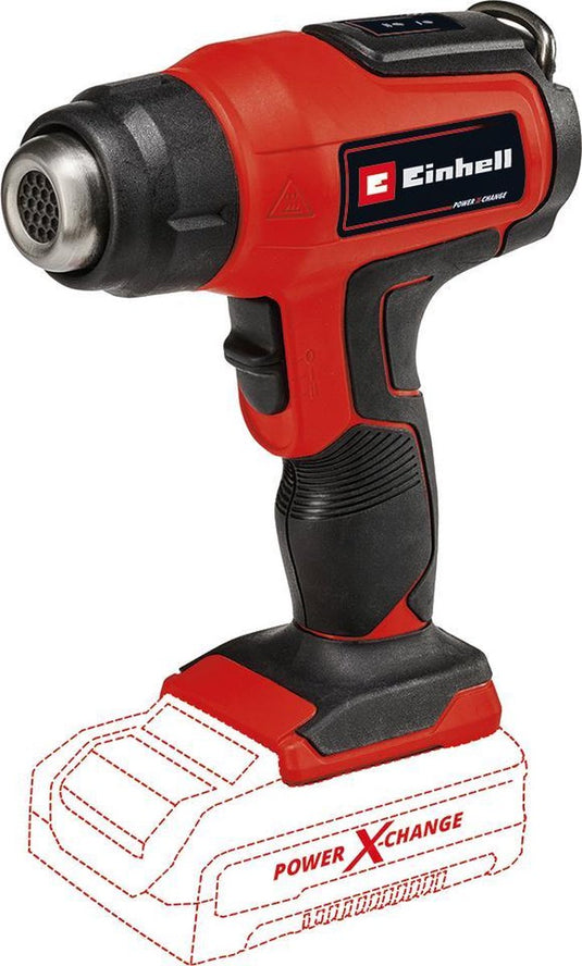 Einhell accu heteluchtpistool verfafbrander te-ha 18 li solo - power x-change - 18 v li-ion - 2 temperatuurstanden - incl. reduceer- - breedstraal- en reflectormondstuk - excl. accu en lader