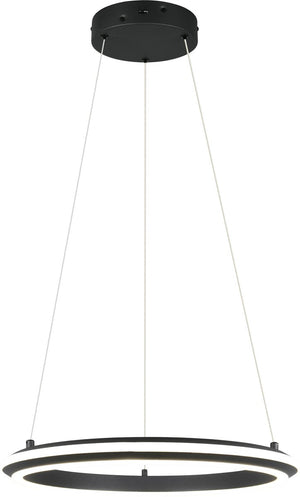 Trio amador - hanglamp - zwart mat - incl. 1x smd 34 w - dimbaar met schakelaar - plafondbevestiging - in hoogte verstelbaar - dip - schakelaar