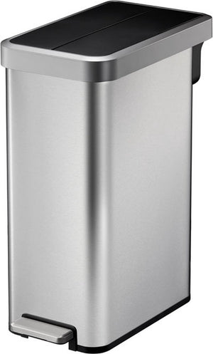 Eko - ecofly ii pedaalemmer 45 liter - stainless steel plastic - mat rvs, zwart - prullenbak