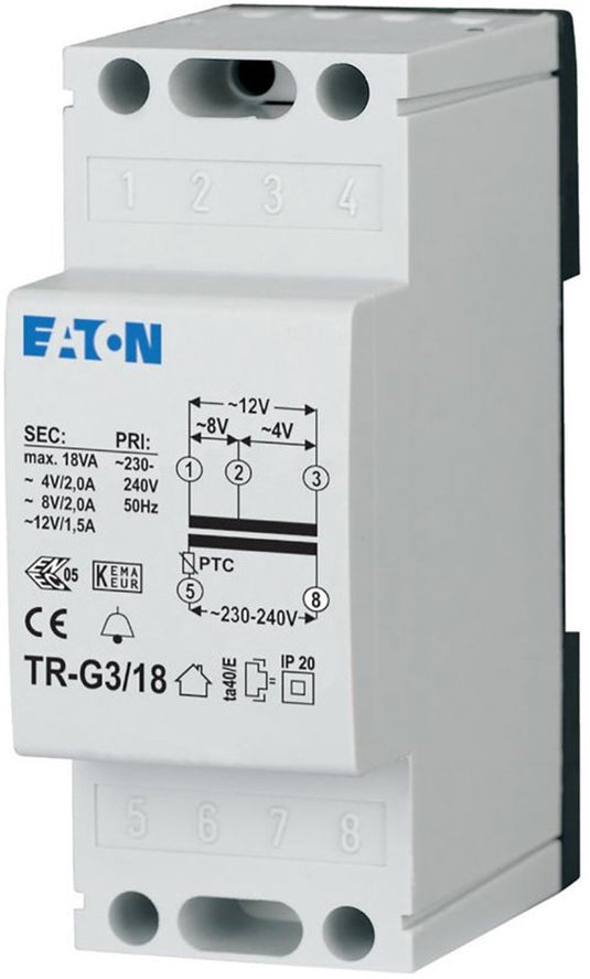 Eaton 272483 beltransformator 4 v ac, 8 v ac, 12 v ac 2 a