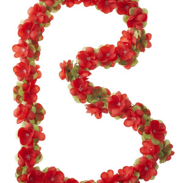 Basil bloemenstreng Flower Garland 120cm rood