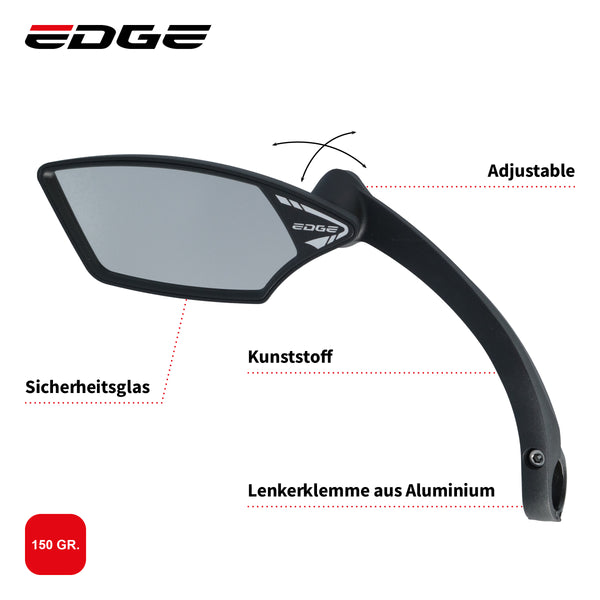 Spiegel Edge E-Bike Luxe met klem - linkse montage