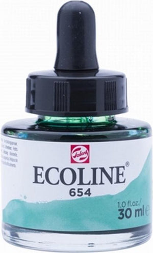 Talens ecoline vloeibare waterverf flacon 30 ml dennengroen 654