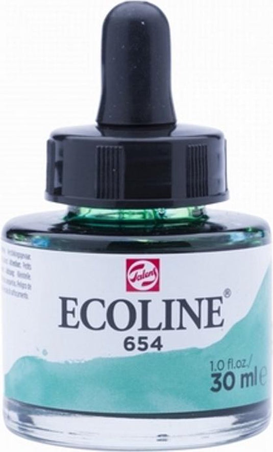 Talens ecoline vloeibare waterverf flacon 30 ml dennengroen 654