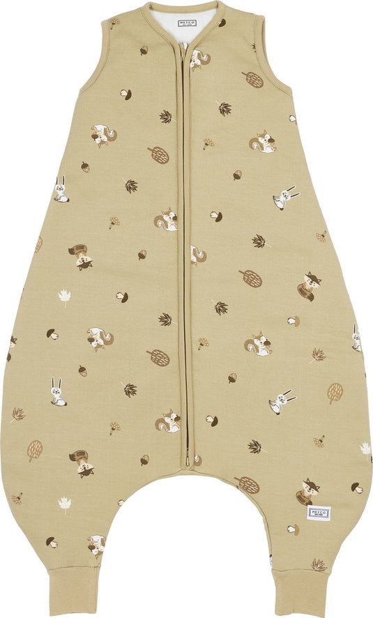 Meyco baby slaapzak winter forest animals - slaapoverall jumper - sand - 92cm - winterslaapzak
