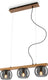 Briloner - kyro - hanglamp, met hout, rookglas, 3x e14 max.10w