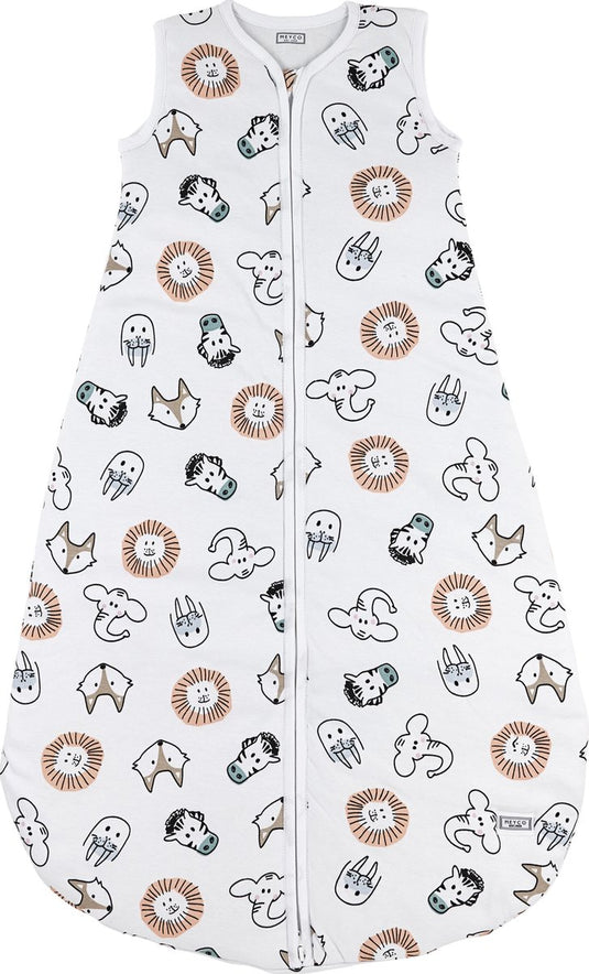 Meyco baby animal baby slaapzak rond gevoerd - multicolour - 86cm - 2.5 tog