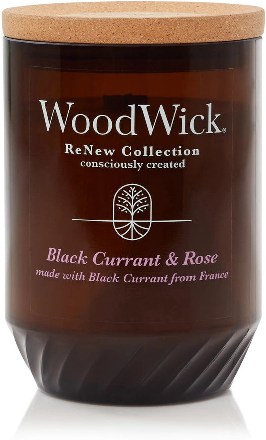 Woodwick renew large geurkaars - black currant rose - 75 branduren