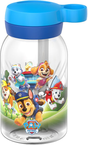 Mepal drinkfles met rietje campus - 450 ml - waterfles kinderen - lekdicht - hygiënische draaideksel - paw patrol pups