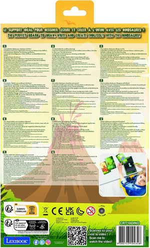 Lexibook dinosaurs 11 meerkleurige leer- en teken-e-ink-tablet met sjablonen