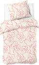 Dindi home dekbedovertrek pink party - 140x220 - 100% katoen - off white roze