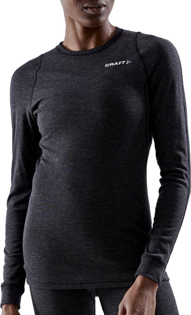 Craft - core wool merino ls tee - thermoshirt - dames - zwart - xl