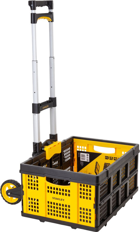 Stanley opvouwbare steekwagen sxwtd-ft501 - max. 60kg - met krathouder - lichtgewicht aluminium - 40 x 41 x 100 cm - zwart geel