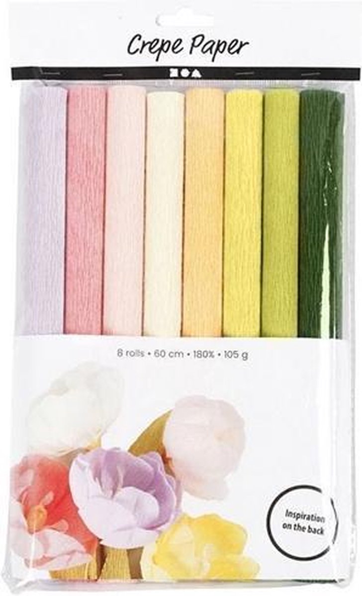 Afbeelding laden in galerijviewer, Creativ company crêpepapier pastelkleuren, 8 vellen

