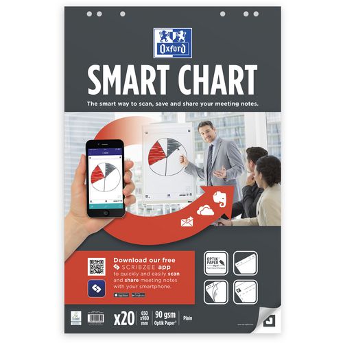 Oxford flipoverpapier smart chart wit pak 3 stuks