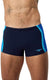Speedo solid splice aquashort heren - strakke zwemshort heren - chloorbestendige zwemboxer heren - sportzwembroek heren met trekkoord - marine blauw - m