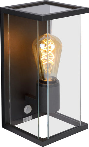 Lucide claire - wandlamp binnen buiten - 1xe27 - ip54 - beweging dag nacht sensor - antraciet