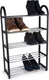 Alpina schoenenrek - 5-laags schoenenrekje - opbergrek - 50 x 20 x 77 cm - ruimte voor 10-15 paar schoenen - makkelijk te monteren - zwart zilver