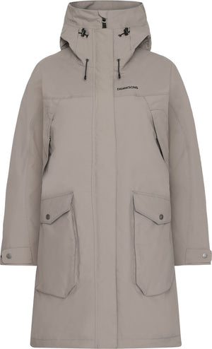 Didriksons thelma wns parka 10 dames outdoorjas - ash brown