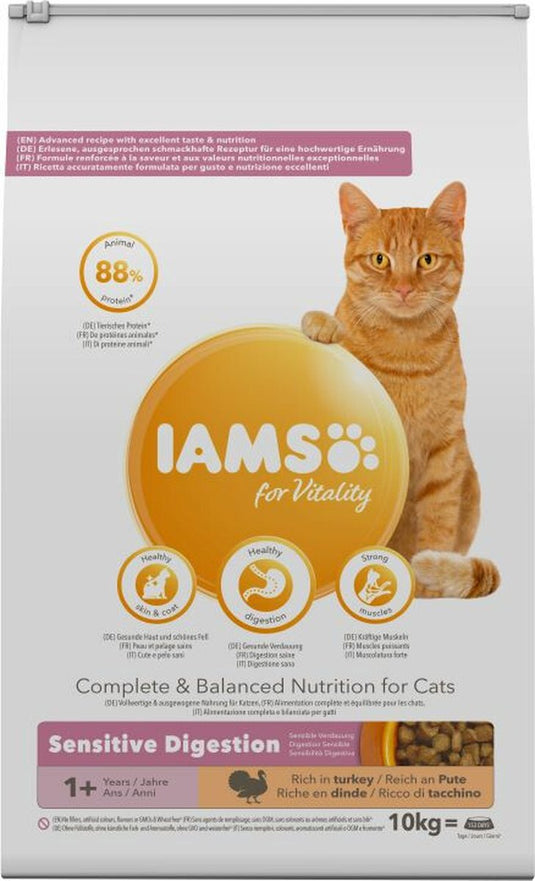 Iams cat adult sensitive digestion turkey 10 kg