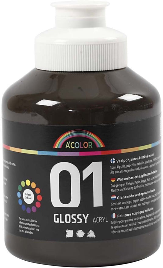 A-color glossy acrylverf, bruin, 01 - glossy, 500 ml