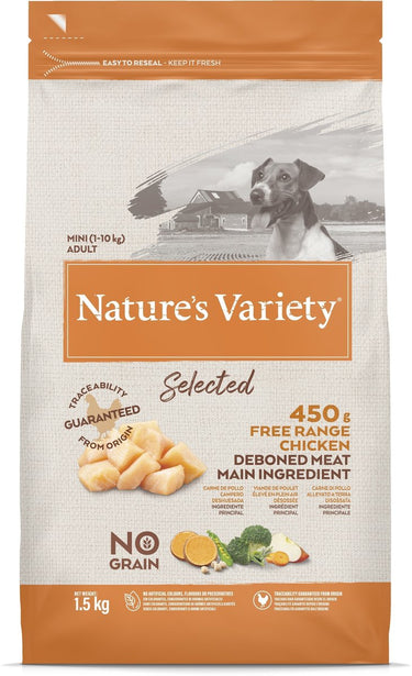 Natures variety hondenvoer - mini scharrelkip 1.5kg - graanvrij, natuurlijke ingrediënten, voor kleine rassen