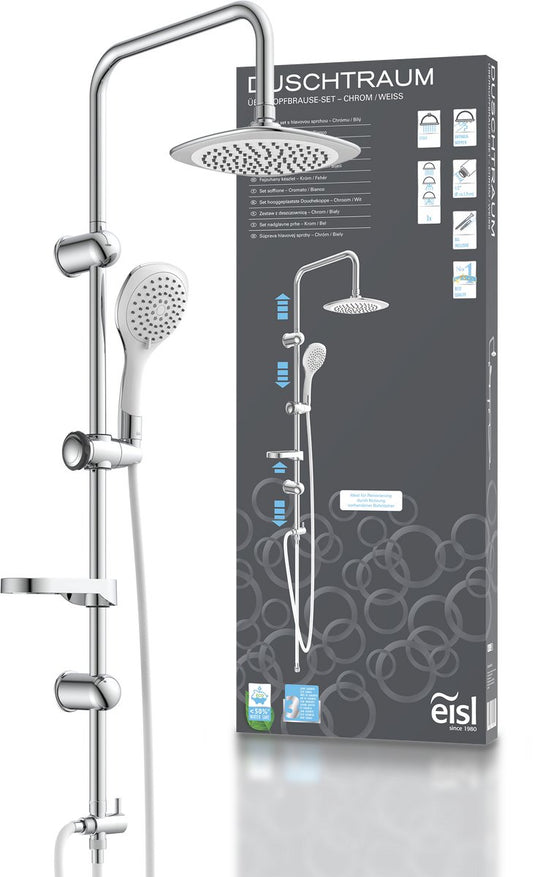 Eisl duschtraum hoofddouche set - chroom-wit
