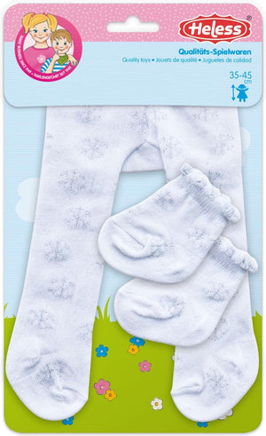 Heless poppenmaillot en sokken polyester wit zilver 28-35 cm