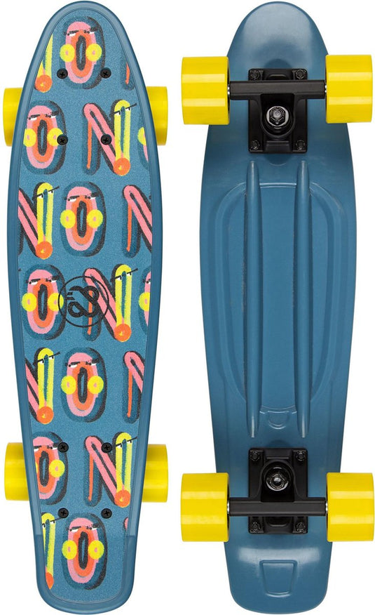 Nijdam flipgrip skateboard - gamester - blauw geel