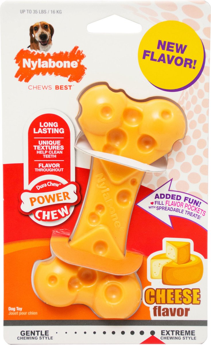 Afbeelding laden in galerijviewer, Nylabone dura chew cheese bone

