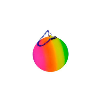 Regenboogbal met koord | 4 stuks