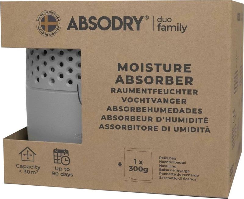 ギャラリービューアに画像をロードする, Absodry duo family bag vochtvanger series 3 grey - inclusief 1 vulling
