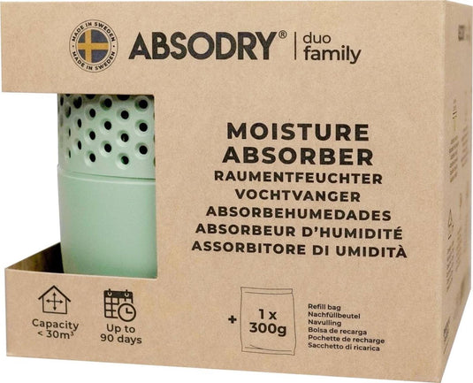 Absodry duo family bag vochtvanger series 3 forest green - inclusief 1 vulling