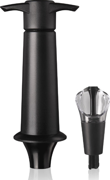Vacuvin vacu vin wine saver server – vacuümpomp met schenktuit en wijnstopper – wijn bewaren en druppelvrij schenken – zwart