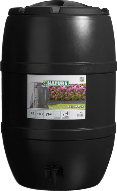 Nature - regenton - 120l - h81 x ø51cm - zwart