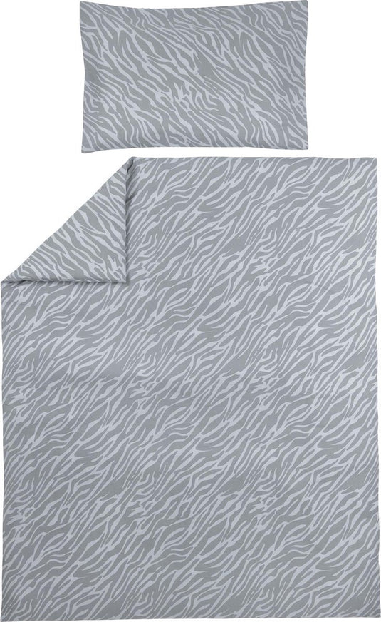 Meyco baby zebra dekbedovertrek peuter - grey - 120x150cm