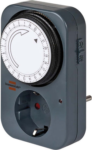 Brennenstuhl tijdschakelklok mz 20, mechanisch stopcontact (dag-timer met hogere contactbescharming) kleur: grijs