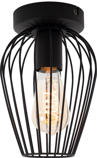 Eglo newtown plafondlamp - e27 - ø 16 cm - zwart