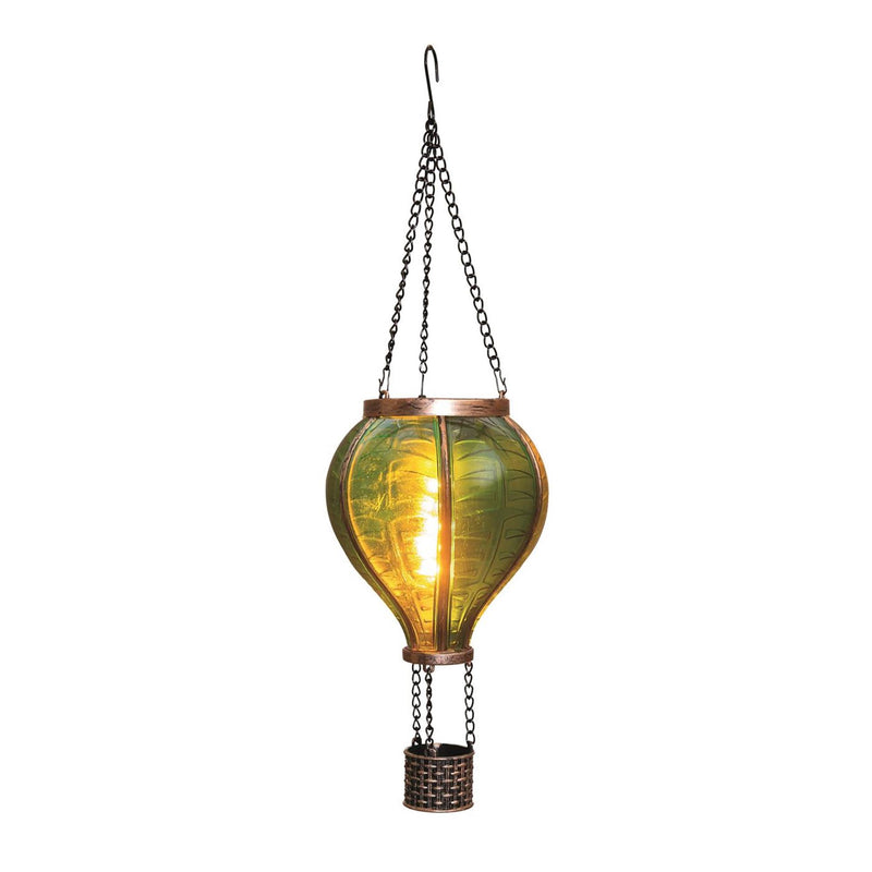 Cargue la imagen en el visor de la galería, Anna's collection solar luchtballon met vlameffect groen 12led 11x36cm
