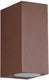 Trio roya - wandlamp - roestkleur - excl. 2x gu10 4,9w - buitenverlichting - ip44