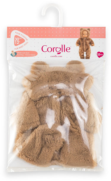 Corolle poppenkostuum beren onesie bruin - 30cm poppen kleding.