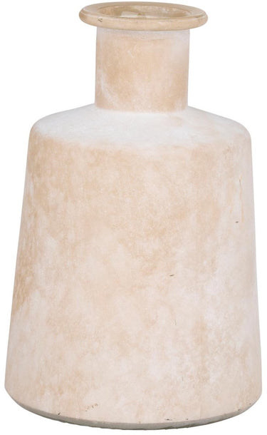 Arti casa decoratieve vaas - beige vaas voor interieur decoratie - moderne vaas voor bloemen en accessoires - ø11.5 x 18 cm - beige en wit
