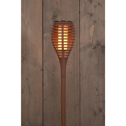 Anna's collection solar fakkel met vlameffect terra 12led 10x61cm