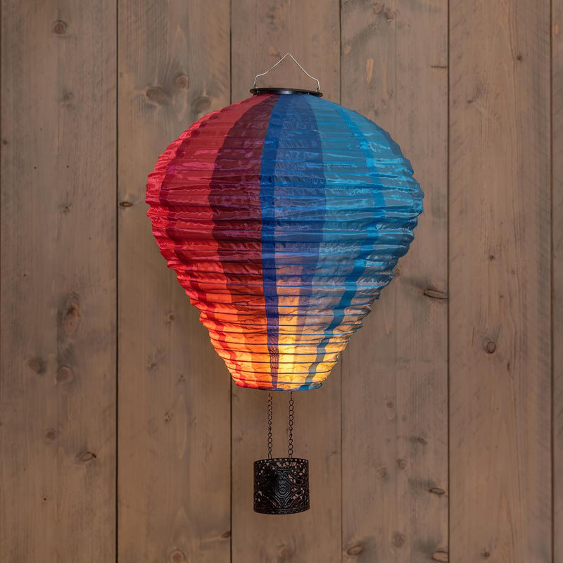 Laden Sie das Bild in Galerie -Viewer, Anna's collection solar luchtballon nylon met vlameffect 22led 29x58cm
